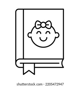 Baby Book Outline Vector Icon Which Can Easily Modify Or Edit

