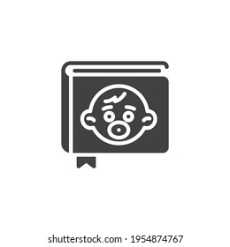 Baby book vector icon. filled flat sign for mobile concept and web design. Toddler book glyph icon. Symbol, logo illustration. Vector graphics