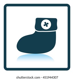 Baby bootie icon. Shadow reflection design. Vector illustration.