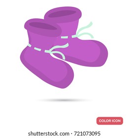 Baby booties color flat icon