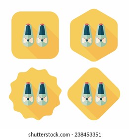 baby booties flat icon with long shadow, eps10