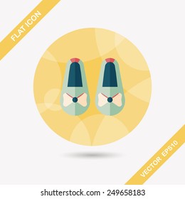 baby booties flat icon with long shadow,eps10