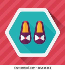 baby booties flat icon with long shadow,eps10