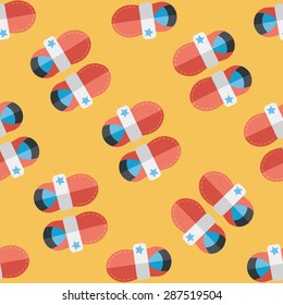 baby booties flat icon seamless pattern background