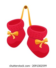 Baby booties - modern flat design style isolated icon