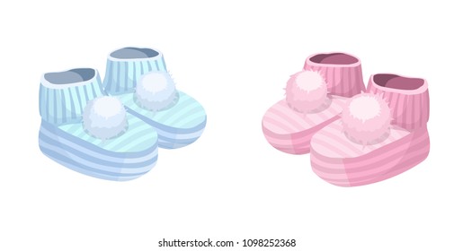 baby booties, socks, vector