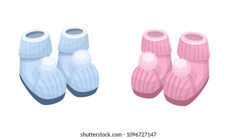 baby booties, vector