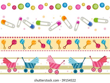 Baby Border Set - Vector