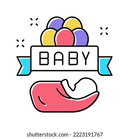 baby born celebration balloons color icon vector. baby born celebration balloons sign. isolated symbol illustration