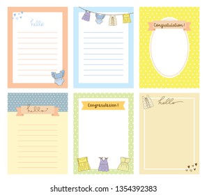 Baby Born Celebration Card Notes Template Stock Vector (Royalty Free ...