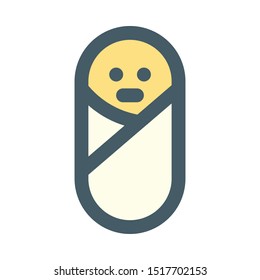 Baby born icon - filled outline style