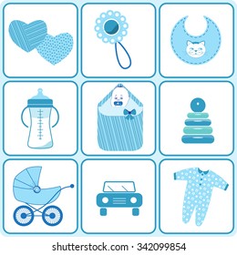 baby born icons in blue color