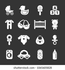 Baby Born Icons Set Vector White Stock Vector (Royalty Free) 1065605828 ...