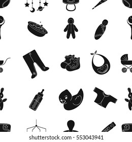 Baby born pattern icons in black style. Big collection of baby born vector symbol stock illustration