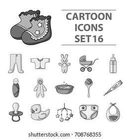 Baby born set icons in monochrome style. Big collection of baby born vector symbol stock illustration