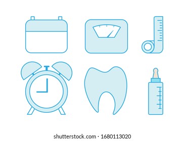 Baby born set icons, vector illustration