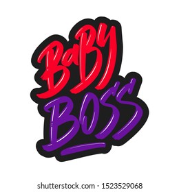 Baby boss modern brush lettering text. Vector illustration logo for print and advertising