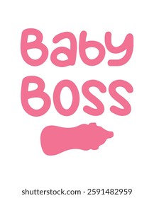 BABY BOSS. T-SHIRT DESIGN. PRINT TEMPLATE.TYPOGRAPHY VECTOR ILLUSTRATION.