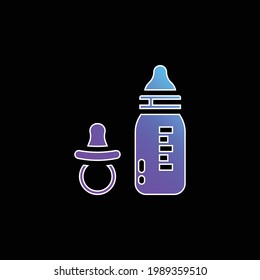 Icono del vector de gradiente azul de la botella de bebé