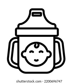 Baby bottle Bold Line Vector icon which can easily modify or edit

