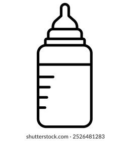 Baby bottle. Baby care outline icon.