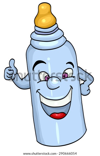 Download Baby Bottle Cartoon Stock Vector (Royalty Free) 290666054