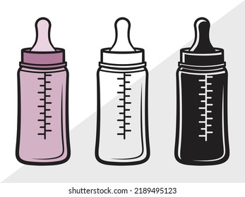 Baby Bottle Clipart SVG Printable Vector Illustration svg