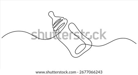 Baby Bottle Continuous Line Art Illustration, Baby Bottle Continuous Line Illustration , bottle continuous line drawing,