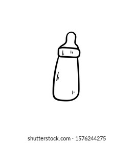 baby bottle doodle icon vector hand drawing 