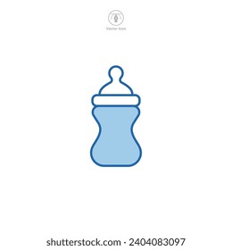 Baby Bottle. feeding bottle Icon symbol vector illustration isolated on white background