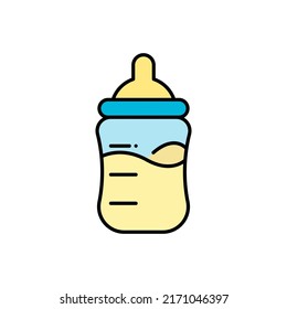 Baby Bottle Filled Color Icon Filled Stock Vector (Royalty Free ...