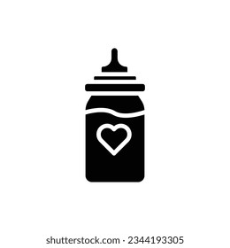 Ilustración del vector de iconos de la botella de bebé