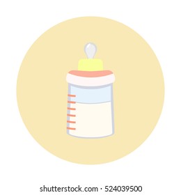 Baby bottle. Flat design.
