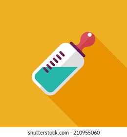 Baby bottle flat icon with long shadow,EPS 10