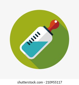 Baby bottle flat icon with long shadow,EPS 10
