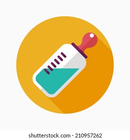 Baby bottle flat icon with long shadow,EPS 10
