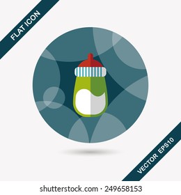Baby bottle flat icon with long shadow,eps10