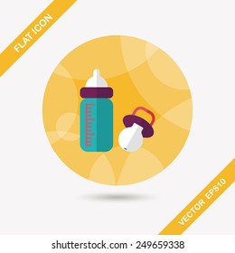 Baby bottle flat icon with long shadow,EPS 10