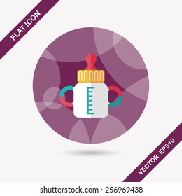 Baby bottle flat icon with long shadow,EPS 10