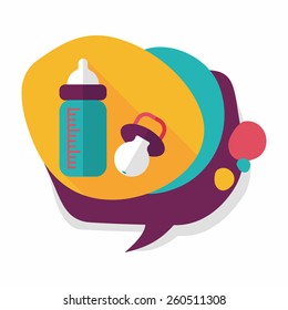 Baby bottle flat icon with long shadow,EPS 10