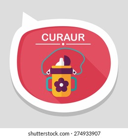 Baby bottle flat icon with long shadow,EPS 10
