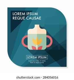 Baby bottle flat icon with long shadow,EPS 10
