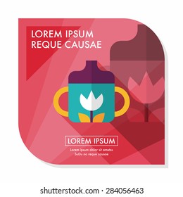 Baby bottle flat icon with long shadow,EPS 10