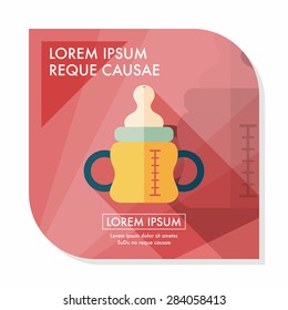 Baby bottle flat icon with long shadow,eps10