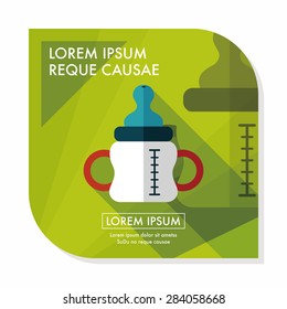 Baby bottle flat icon with long shadow,eps10