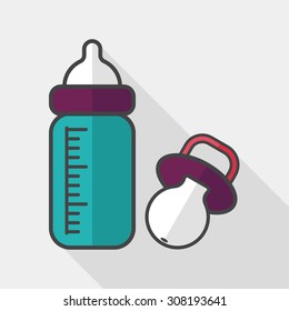 Baby bottle flat icon with long shadow,EPS 10