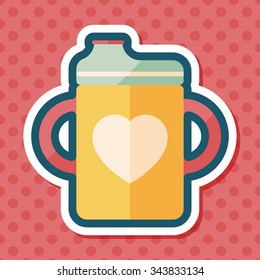 Baby bottle flat icon with long shadow,EPS 10