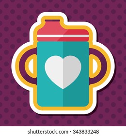 Baby bottle flat icon with long shadow,EPS 10