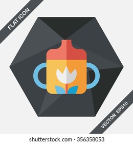 Baby bottle flat icon with long shadow,EPS 10