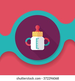 Baby bottle flat icon with long shadow,EPS 10
